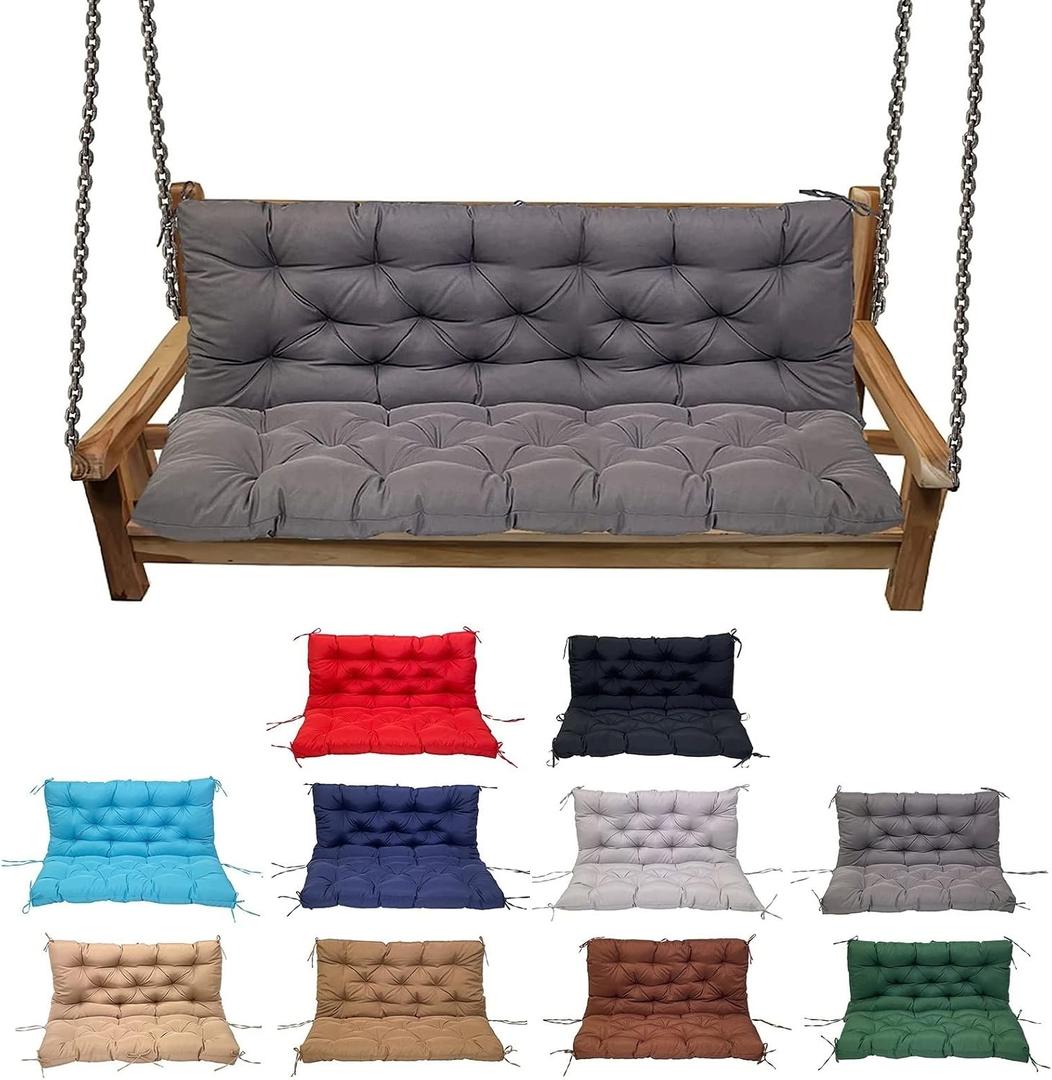 Swing Cushion Replacement Outdoor Porch Waterproof Bench Cushion 2-3 Seater Washable Bench Replacement Cushions for Outdoor Patio Porch Swing Cushions, 40x40in