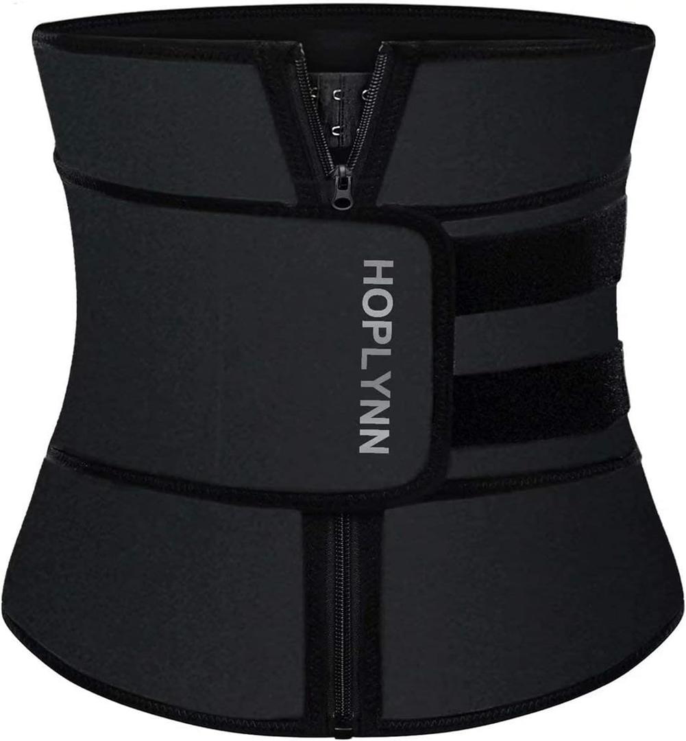 HOPLYNN Neoprene Sweat Waist Trainer Corset Trimmer Shaper Belt for Women (Medium, Black)