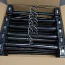 HOUSE DAY Black Pants Hangers, 25 Pack Skirt Hangers with Non-Slip Big Clips and 360 Swivel Hook, Durable Slim Plastic Pant Hanger, Space Saving Clip Hanger for Pants, Skirts, Shorts - 12 Inch