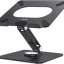 BESIGN LSX7 Laptop Stand with 360 Rotating Base, Ergonomic Adjustable Notebook Riser Holder Compatible with Air, Pro, Dell, HP, Lenovo More 10-15.6" Laptops (Black)