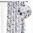 Maison d' Hermine Curtains for Living Room 100% Cotton 108 inch Length One Panel Light Filtering Curtains for Windows with Rod and Loop Pockets Spring Summer (Blossom - Flora, 50" W x 108" L)