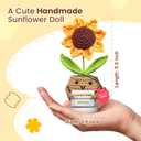 Gossby Gift for Mom from Daughter, Son, Kids - Mother's Day Basket Stuffers - Excellent MOM Would Recommend Sunflower Crochet - Christmas, Birthday Gift Idea for Mama - Knitted Crochet Doll