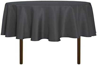 sancua Round Tablecloth - 70 Inch - Water Resistant Spill Proof Washable Polyester Table Cloth Decorative Fabric Table Cover for Dining Tables, Buffet Parties and Camping, Grey