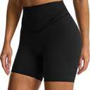 Aoxjox Siren Workout Biker Shorts for Women Tummy Control High Waisted Hidden Scrunch Athletic Gym Yoga Short 5", Small