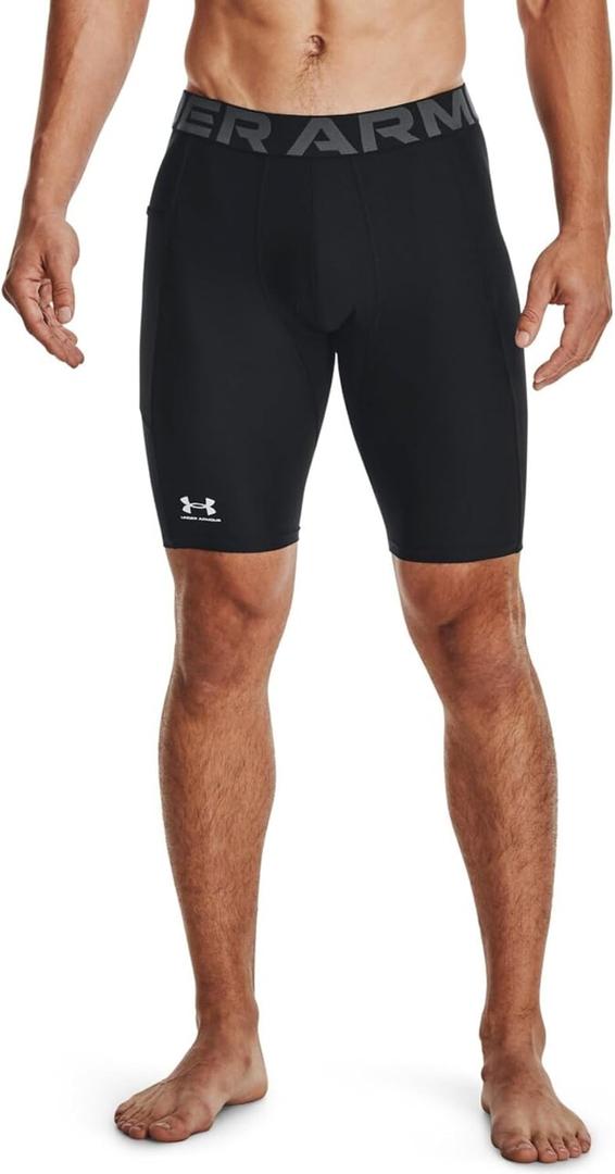 Under Armour Men's HeatGear Long Shorts (X-Large, Black (001)/Pitch Gray)