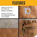 Carhartt Durable Canvas Pet Bed, Water Resistant Firm Duck Dog Bed, Deep Wine (Sherpa Top), Medium