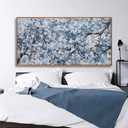 Canvas Wall Art Pictures Wall Decoration Dark Blue And White Abstract Tree Plants Artwork Large Wall Art Modern Painting Framed Pictures For Living Room Home Kitchen Office 29"X58"