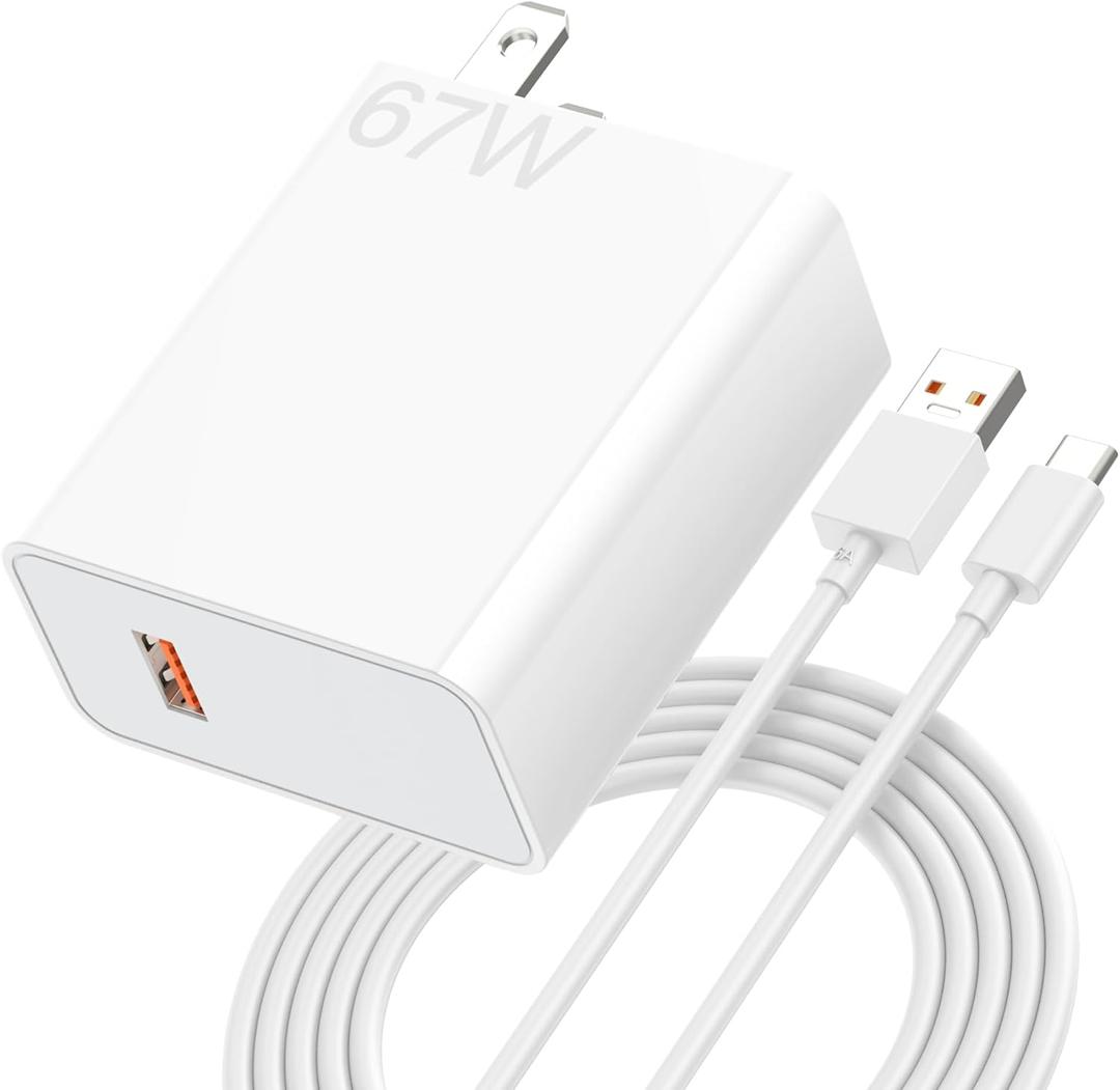 67W 45W Fast Wall Charger Block Compatible for Xiaomi Mi 17 15 14 13 12 14t 13t 12t 12s Pro Lite Redmi Note K60 K50 11 11s 12 Pro Plus Poco X6 F5 X5 F4 X4 Gt Black Shark Mix Fold 2 3 3ft Type C Cable