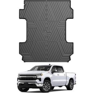 Mixsuper Liner Truck Bed Mat for 2020-2025 2026 Chevrolet Silverado/GMC Sierra 2500 3500 HD (6.8ft Bed) All Weather Truck Bed Liner TPE Durable Odorless Black