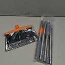 Multifunction 3-in-1 Broom and Dustpan, Silicone broom Squeegee and Scrub Brush Set with Long Adjustable Handle for Indoor & Outdoor Sweeping and Scrubbing, Ideal for Pet Hair, Liquids Spills and Dirt (Orange and Grey)