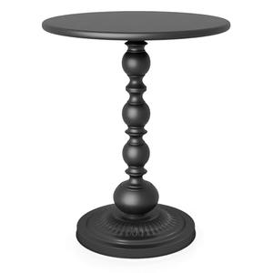 Funecy Metal Small End Table,Vintage Matte Black Round Side Table Nightstand for Bedside or Sofa,Small Accent Pedestal Table for Living Room Corners Bedroom Patio and bar (Matte Black)