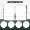 2026 Planner, A5 Weekly and Monthly Planners with Tabs, Spiral Bound Daily Calendar 2026 Planner, Agenda Organizers from Jan. to Dec., Hardcover Habit Tracker Journal 6.18" x 8.5" (Green Flower)