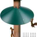 Qualirey 1 Pack 21.5 Inch Metal Squirrel Proof Baffle for 4 x 4 Posts Wrap Around Guard for Bird Feeder Pole to Deter Squirrels (Green)