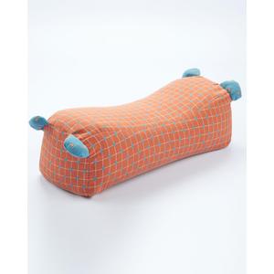 Buckwheat Hulls Roll Pillow, Firm Neck & Spine Support, Customizable Thickness Firmness, Cooling Lumbar Support Pillow for Bed, 16x6 Inch Orange Red