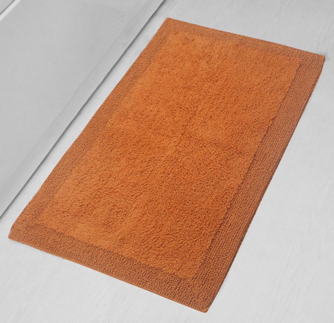 Home Weavers Luxury Collection 100% Reversible Cotton Bathroom Rugs Set, Washable Rug, Extra Soft and Absorbent Bath Rug, Bath Mat Set, Bath Floor Mat Non Slip, 24"x40" Rectangle, Terracotta