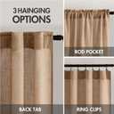 MIULEE Brown Linen Curtains 84 Inch Length for Bedroom Living Room, Soft Thick Linen Textured Window Drapes Semi Sheer Light Filtering Back Tab Rod Pocket Burlap Look Farmhouse Decor, 2 Panels