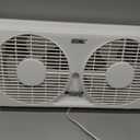 EZ-CHILL 9" Twin Window Fan with Manually Reversible Airflow Control, Auto-Locking Expanders, 2 Speed, Dual Fan, Exhaust, Airflow 9.84 ft/sec, Ideal for Home, Kitchen, Bedroom & Office, White