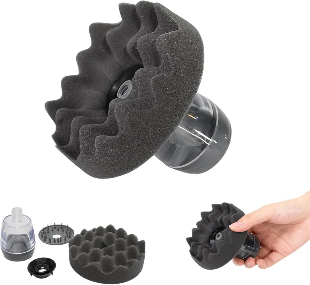 Tire Shine Applicator, 4.8" Reusable Tool for Car & Truck Tire, Professional Car Detailing Brush, Easy to Use, Car Tire Shine Applicator Pad, Press Automatic Liquid Dispenser Cleaner for Cars