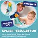 TOMY Toomies Blueys Water Slide - Includes Water Slide with Suction Cup, Clip On Bucket and Bluey Figure - Interactive Toddler Bath Toys - Ages 18 Months and Up, 7 X 19 X 21 Cm