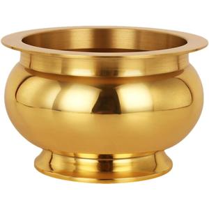 HOMSFOU Buddhist Incense Burner, Copper Treasure Basin Fengshui Incense Cone Stick Holder Buddha Offering Bowl Chinese Incense Burner Offering Basin for Buddha Buddhist Meditation Decor
