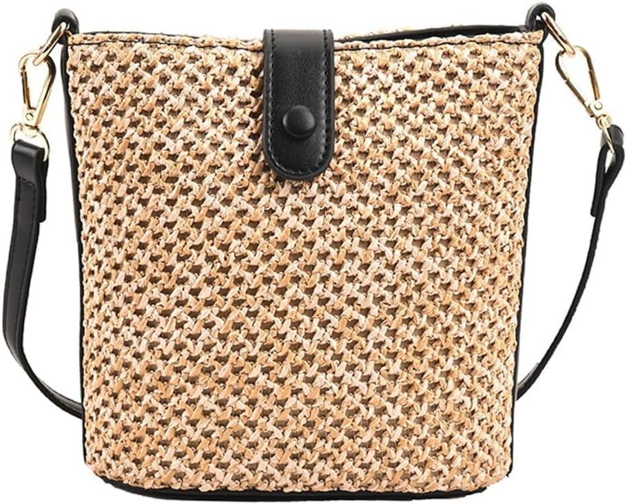Straw Beach Bags For Women Rattan Purse Summer Straw Cross-body Bag Raffia Handbag Purses Shoulder Bag Small Bucket Bag 2026