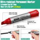 Fuutreo 32 Pcs Jumbo Permanent Markers Bulk Large Chisel Tip Permanent Markers Waterproof Jumbo Pens Quick Drying Office Supplies(Multicolor)