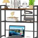 Snughome 31.9" Desk Shelf, Desktop Organizer Shelf, Desk Hutch Dorm, 3-Tier Desk Display Rack, Desktop Bookshelf, Multipurpose Wood Desk Organizer Storage Rack for Home Office Dorm