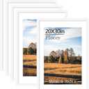 20x30 Picture Frame Set of 5, White Poster Frame, Display Pictures 16 x 24 with Mat or 20 x 30 Without Mat for Horizontal or Vertical Wall Mounting, Wall Gallery Frame