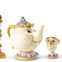 Enesco Disney Showcase Collection Tiny Beauty and The Beast Enchanted Objects Miniature Figurine Set- Set of 4 Resin Hand Crafted Painted Disney Mini Figurines Home Decor Statues, Various Size