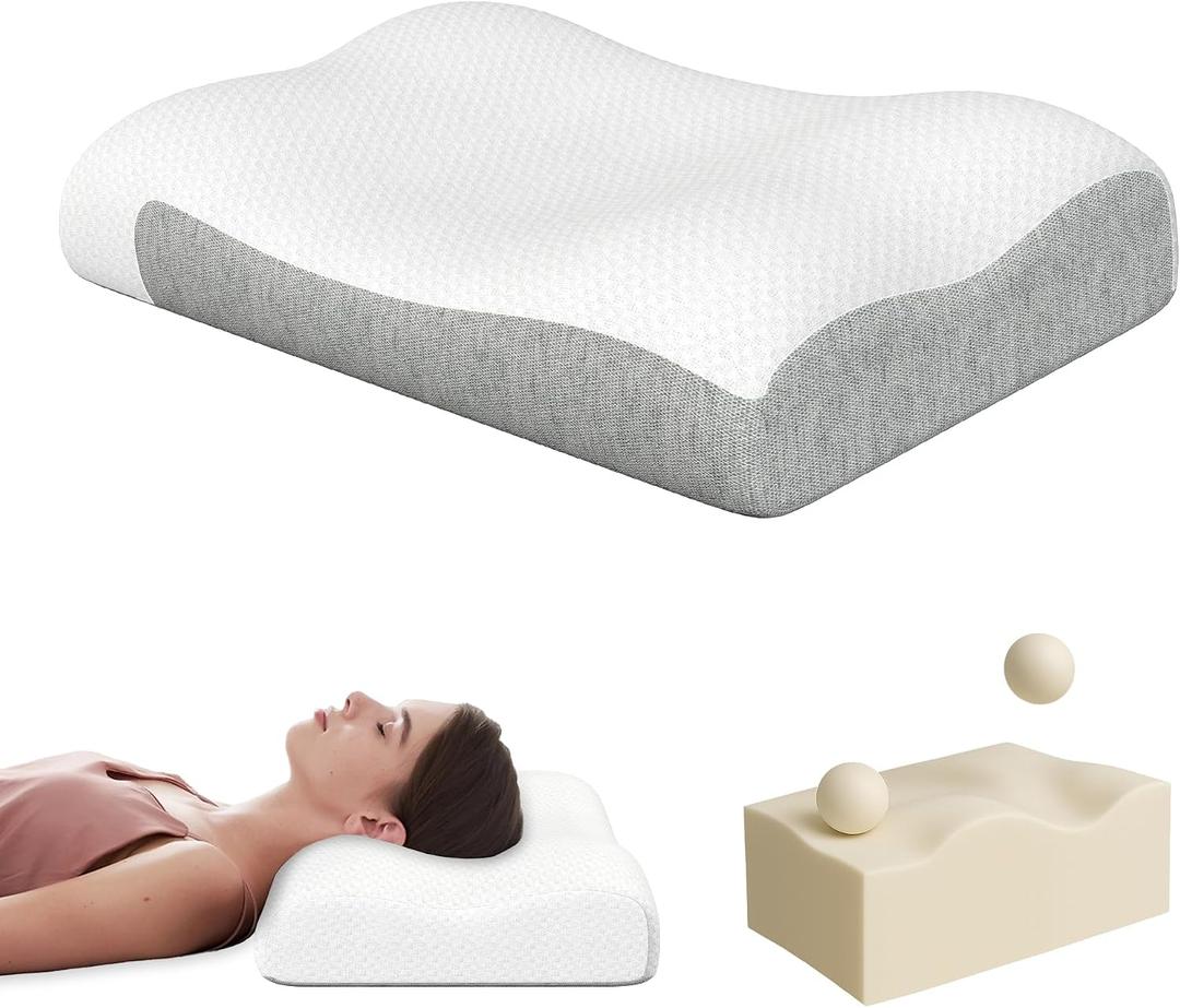Cervical Memory Foam Pillow for Neck Pain Relief – Ergonomic Contour Pillow for Side, Back & Stomach Sleepers – Eco-Friendly & Durable