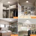 TOOWELL Motion Sensor Ceiling Light Battery Operated Indoor LED Ceiling Lights for Closet Hallway Pantry Laundry Stairs Garage Bathroom Shower Porch Shed Wall 400LM Motion Activated Light - 2 Pack