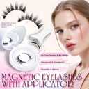 Magnetic Eyelashes With Applicator, Natural-looking, No Adhesive, No Eyeliner, Soft Comfortable Magnetic Lashes, Easy to Wear, Reusable (1Pair Eyelashes)