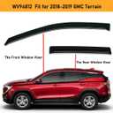Lightronic Extra Durable Outside-Mount Auto Vent Window Visor, Fits 2018-2024 GMC Terrain, UV Protection Rain Guard, Original Wind Deflector, No-Drill Easy Install, Dark Smoke, 4-Pcs