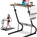 GRLEAF Adjustable Height Standing Desk for Walking Pad Treadmill, Desk for Laptop with Cup Holder, Desk for Bike/Cycling, Used for Bedrooms and Offices (Vintage Brown)
