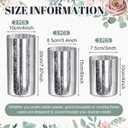6 Pcs Silver Cylinder Vases for Centerpieces Mercury Vase Hurricane Vase Bulk Acrylic Round Wide Container for Flowers Home Office Wedding Table Decorations (4''/6''/8'')