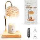 Glass Candle Warmer Lamp with Timer - Adjustable Height Candle Lamp Warmer with Crystal Shade, Timer (8H/4H/2H) - Wax Melter with Jar Candle - Ideal Gift, fits Various Size Candles