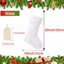 6 Pack White Christmas Stockings,20 Inch Snowy White Faux Fur Stockings Christmas,Xmas Stockings Hanging Stocking Christmas Decorations