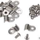 Speedway 1/4 Inch Stainless Steel Single Line Clamps Pack of 12 with #10-32 Button Head Screws for Brake and Fuel Line Mounting, Universal Fit