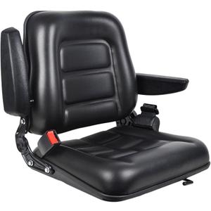 Tractor Seat, Forklift Seat with Safety Belt and Armrest, lawn mower seat Adjustable Backrest and Slide Rail Waterproof (Simple and Comfortable)