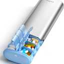 Vaydeer Metal 7 Day Pill Organizer 2 Times a Day  AM PM Weekly Travel Pill Case with Moisture-Proof Desiccant, Airtight Large Capacity Pill Box for Vitamins, Medications & Supplements (Silver) (Sliver)