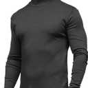 Rela Bota Mens Half Turtleneck Long Sleeve Pullover Basic Designed Undershirt Stretch Slim Fit Sweaters (Large, Grey)