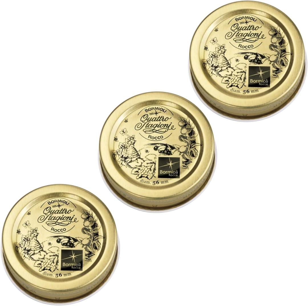 Bormioli Rocco 2-1/4", 56mm Quattro Stagioni Lids, 3 Pack