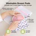 Organic Nursing Pads - 14 Washable Breast Pads for Breastfeeding, Wash Bag, Viscose Derived from Bamboo Reusable Nipple Covers for Breastfeeding Essentials, Soft & Absorbent (Pastel Touch, L 5")