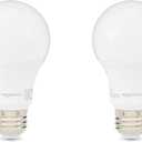 Amazon Basics A19 LED Light Bulbs, 60W Equivalent, 9W Energy Efficient, E26 Standard Base, Soft White 2700K, Non-Dimmable, 10,000 Hour Lifetime, Easy to Install, 2-Pack
