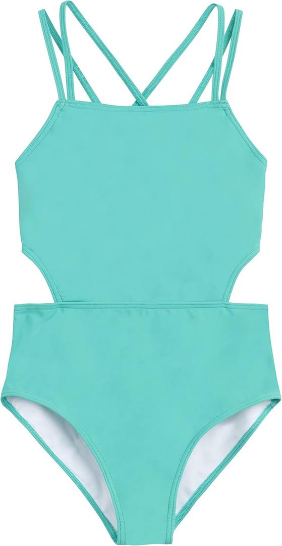 Kanu Surf Girls' Beach Girl Sport Cut-Out One Piece Swimsuit