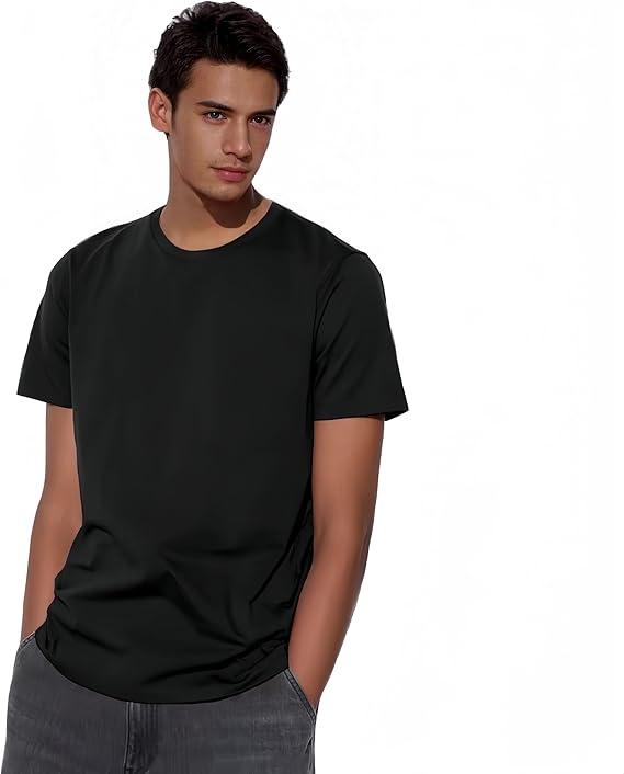 Men's Plain Short Sleeve Crew Neck T-Shirt, Regular Fit Casual T Shirt Tops, Basic Tees, Tshirt, Size XL