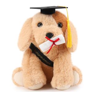 Graduation Plush Dog With Cap And Diploma – Perfect Gift For Celebrating Academic Achievements