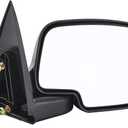 Side View Mirror Replacement Fit for 1999-2002 Chevy Silverado 1500 2500 HD 3500 HD,GMC Sierra 1500 2500 HD,GMC Yukon/Yukon XL 1500 Black Power Adjusted Heated Manual Folding Passenger Side