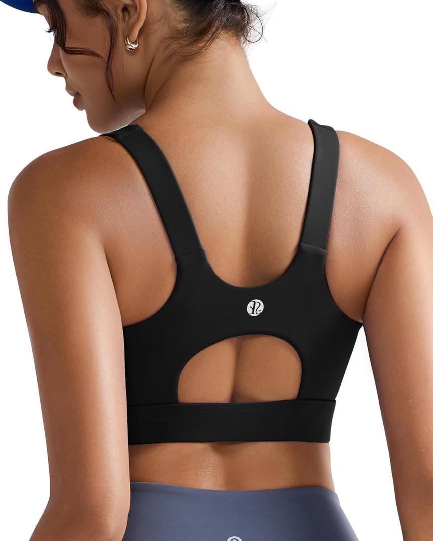 RUNNING GIRL High Impact Sports Bras for Women,Racerback Running Bra Workout Crop Tank Tops Longline Sports Bra Push up, XL