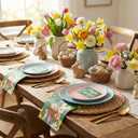 2 x ibohr Easter Paper Napkins, 50 Count Happy Easter Bunny & Egg Disposable Decorative Lunch Napkins for Easter Party Supplies, Spring Table Decorations